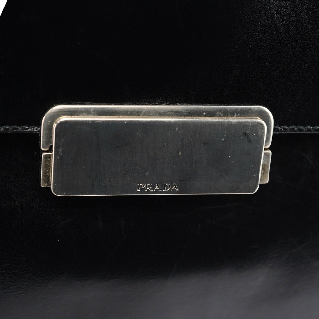 Brown Calfskin Buckle Shoulder Bag