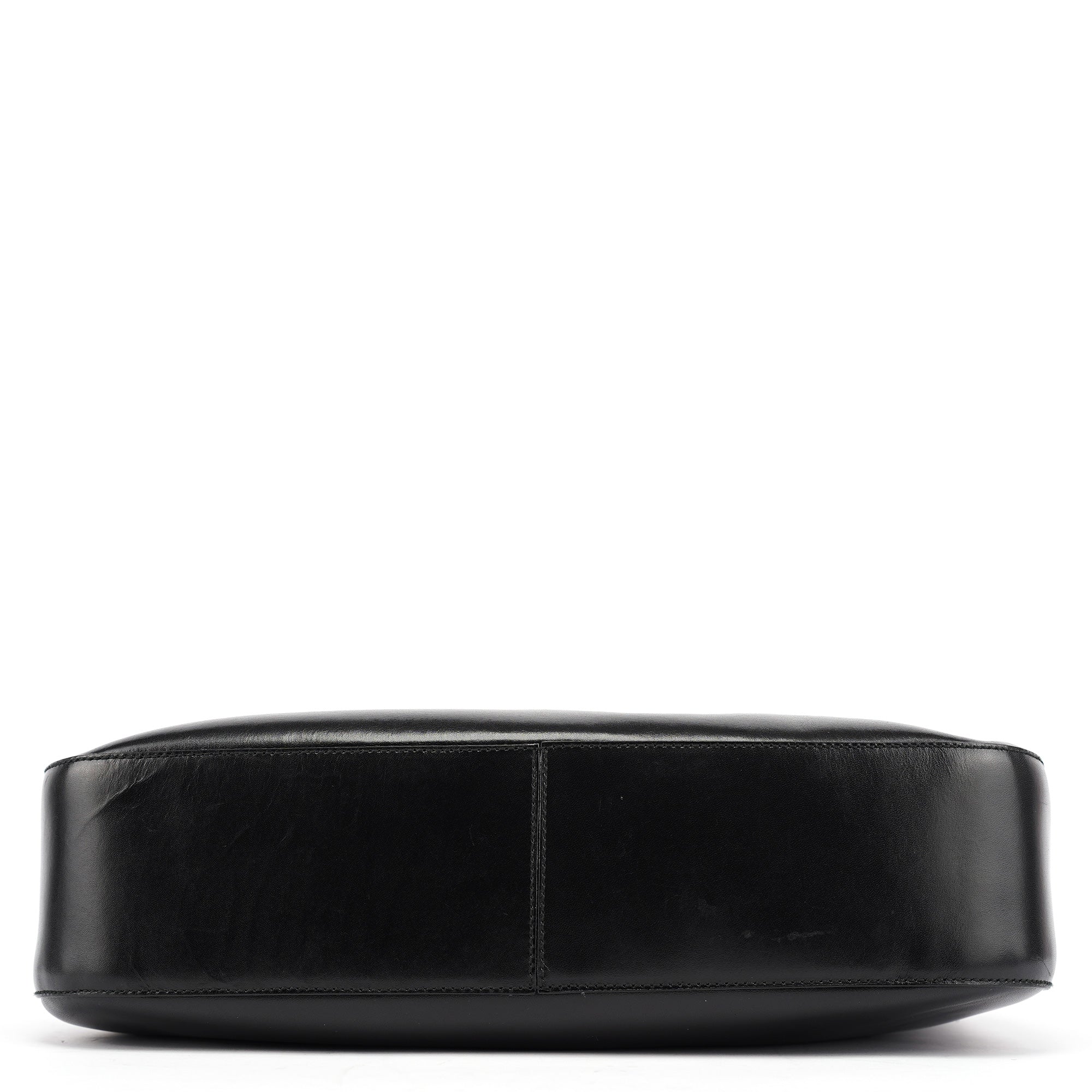 Brown Calfskin Buckle Shoulder Bag