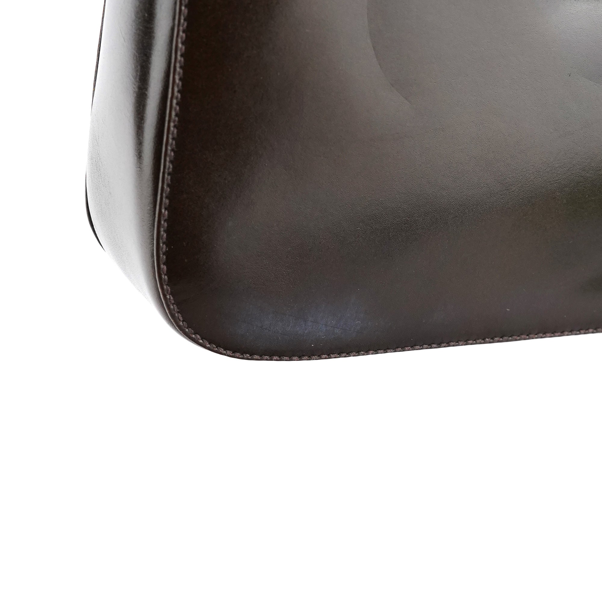 Brown Calfskin Buckle Shoulder Bag