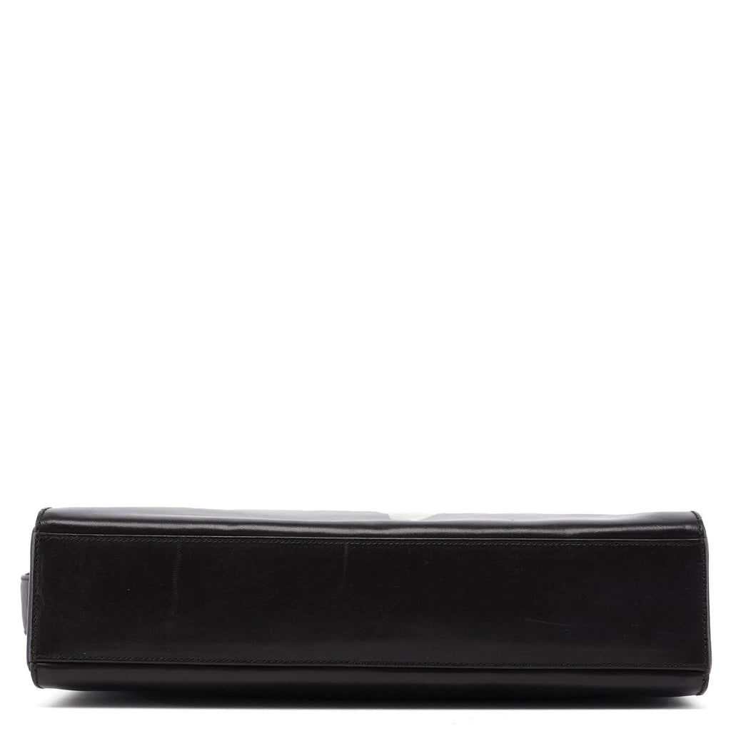 Brown Calfskin Buckle Shoulder Bag