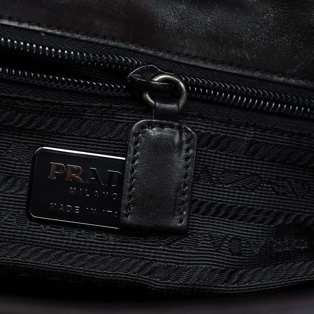 Brown Calfskin Buckle Shoulder Bag
