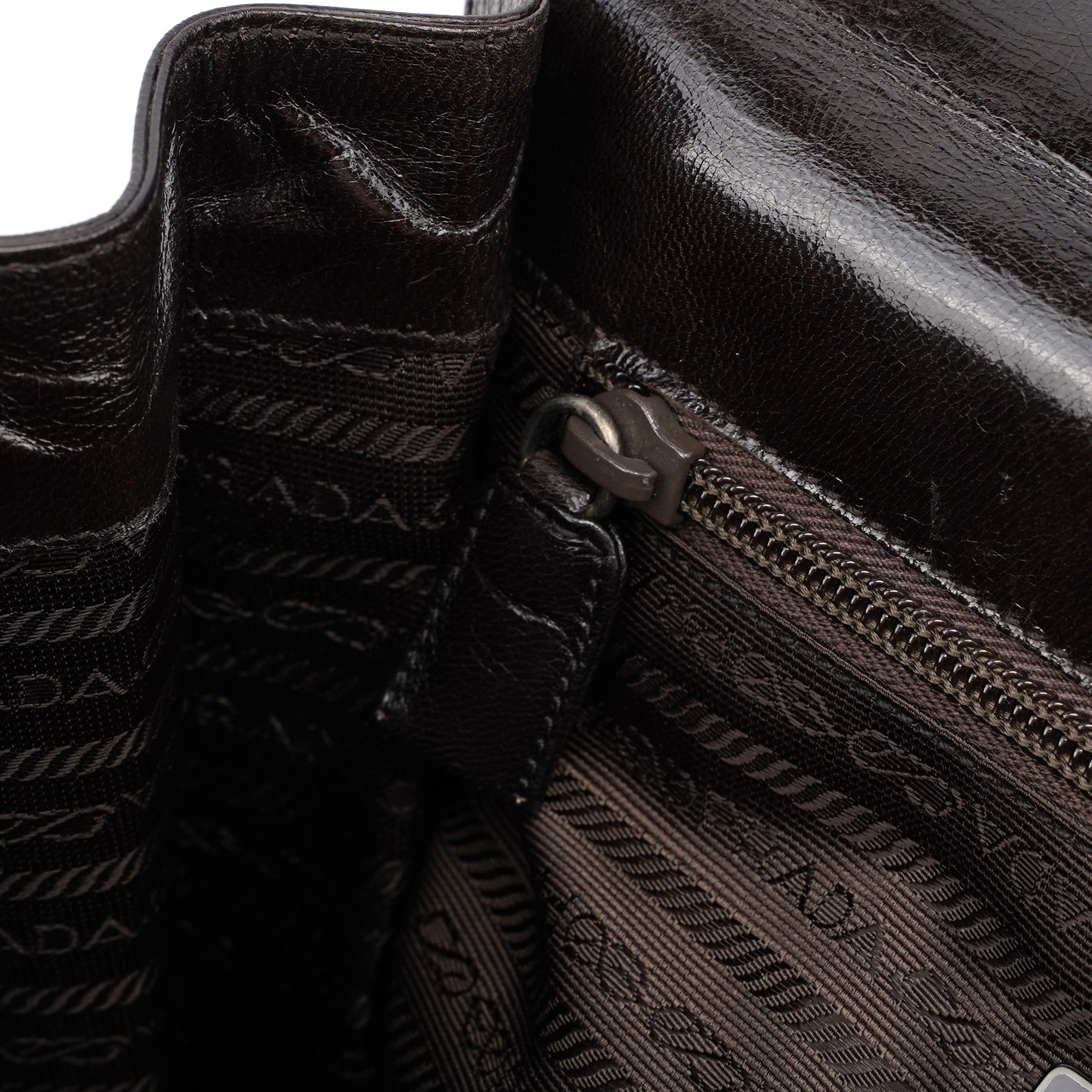 Brown Calfskin Buckle Top Handle Bag