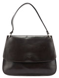 Brown Calfskin Hobo Shoulder Bag