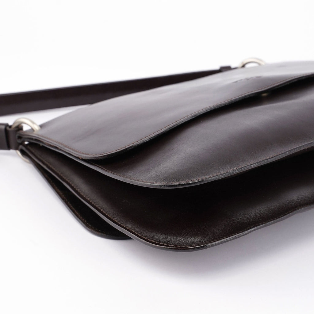 Brown Calfskin Hobo Shoulder Bag