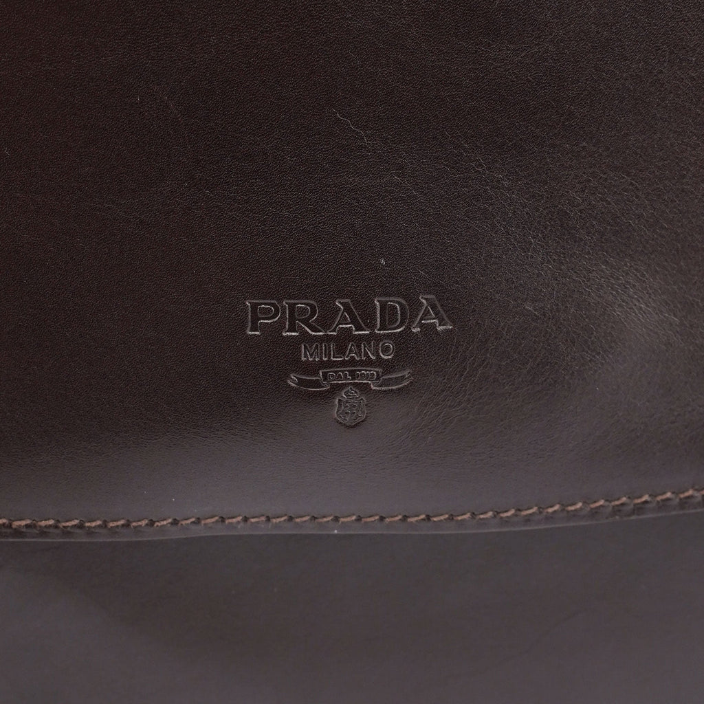 Brown Calfskin Hobo Shoulder Bag