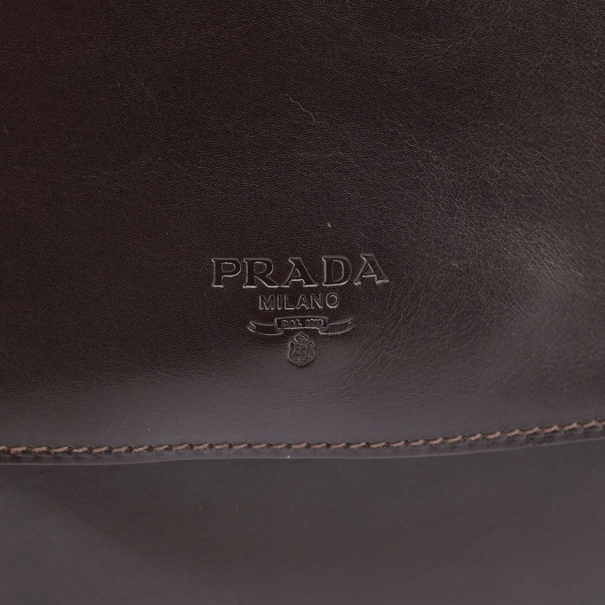 Brown Calfskin Hobo Shoulder Bag