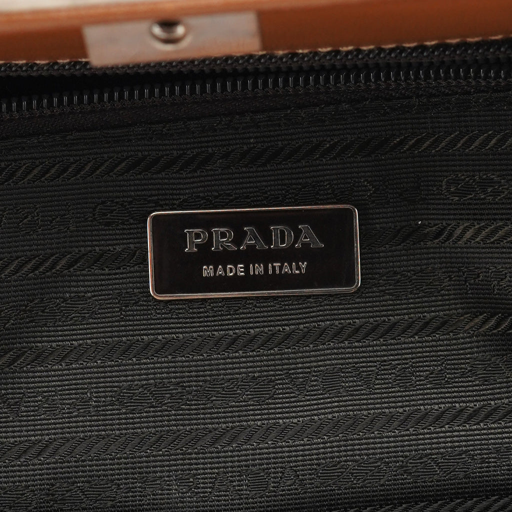 Brown Calfskin Keylock Top Handle Bag