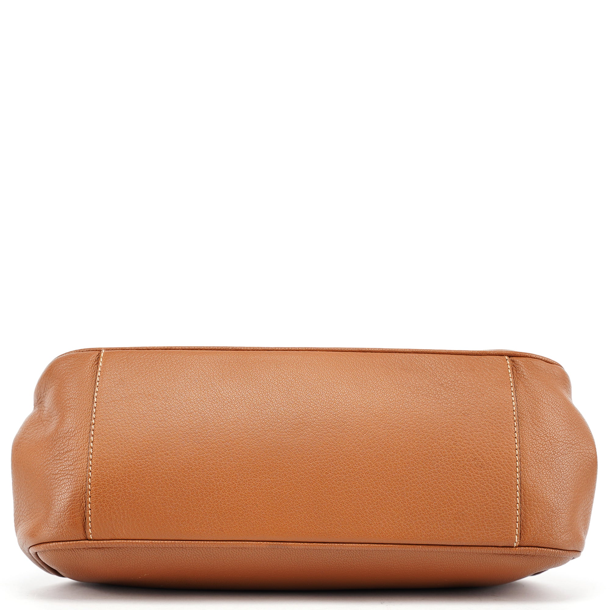 Brown Calfskin Keylock Top Handle Bag