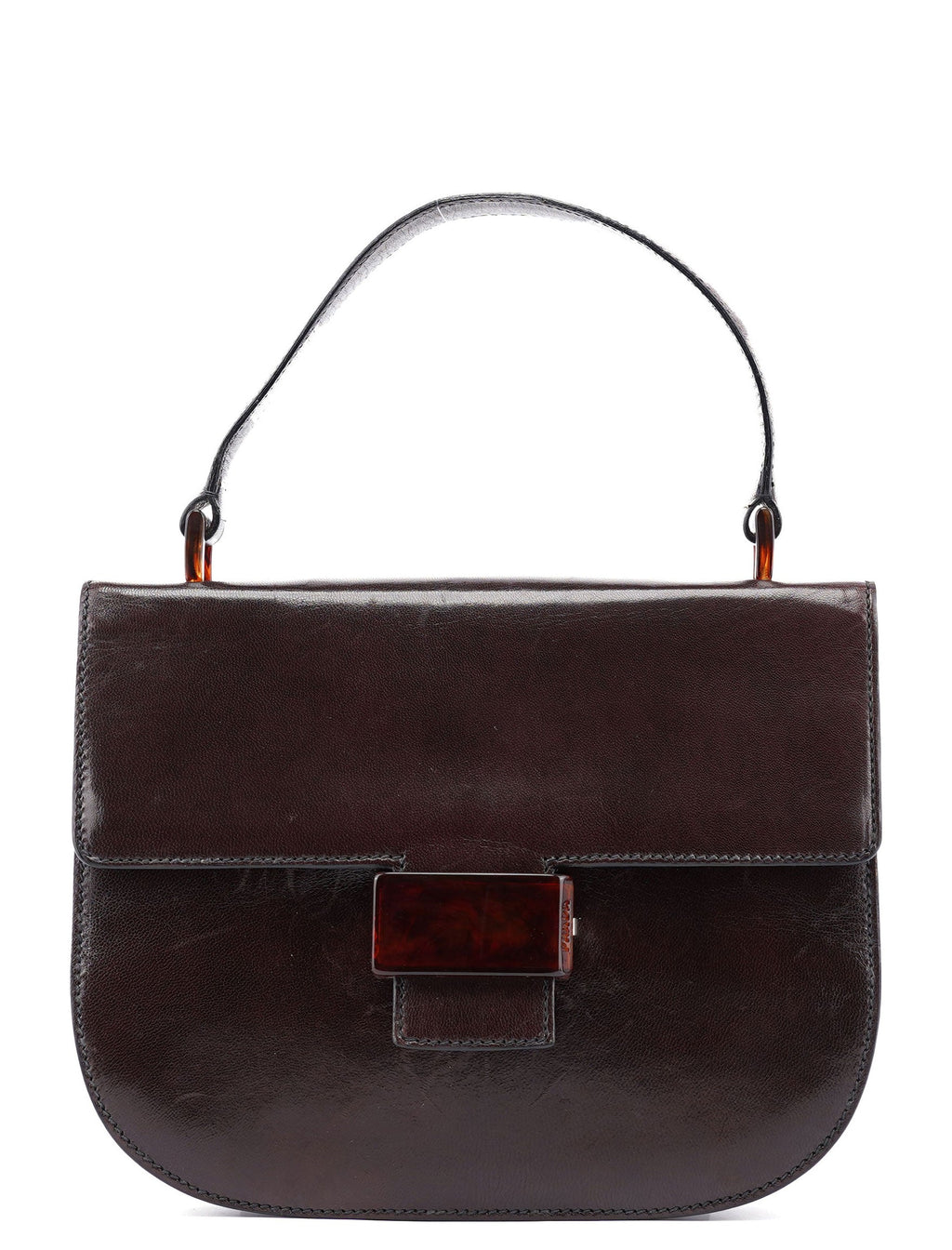 Brown Calfskin Madras Handbag