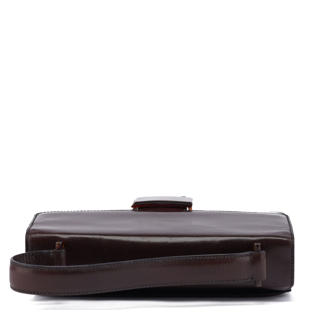 Brown Calfskin Madras Handbag