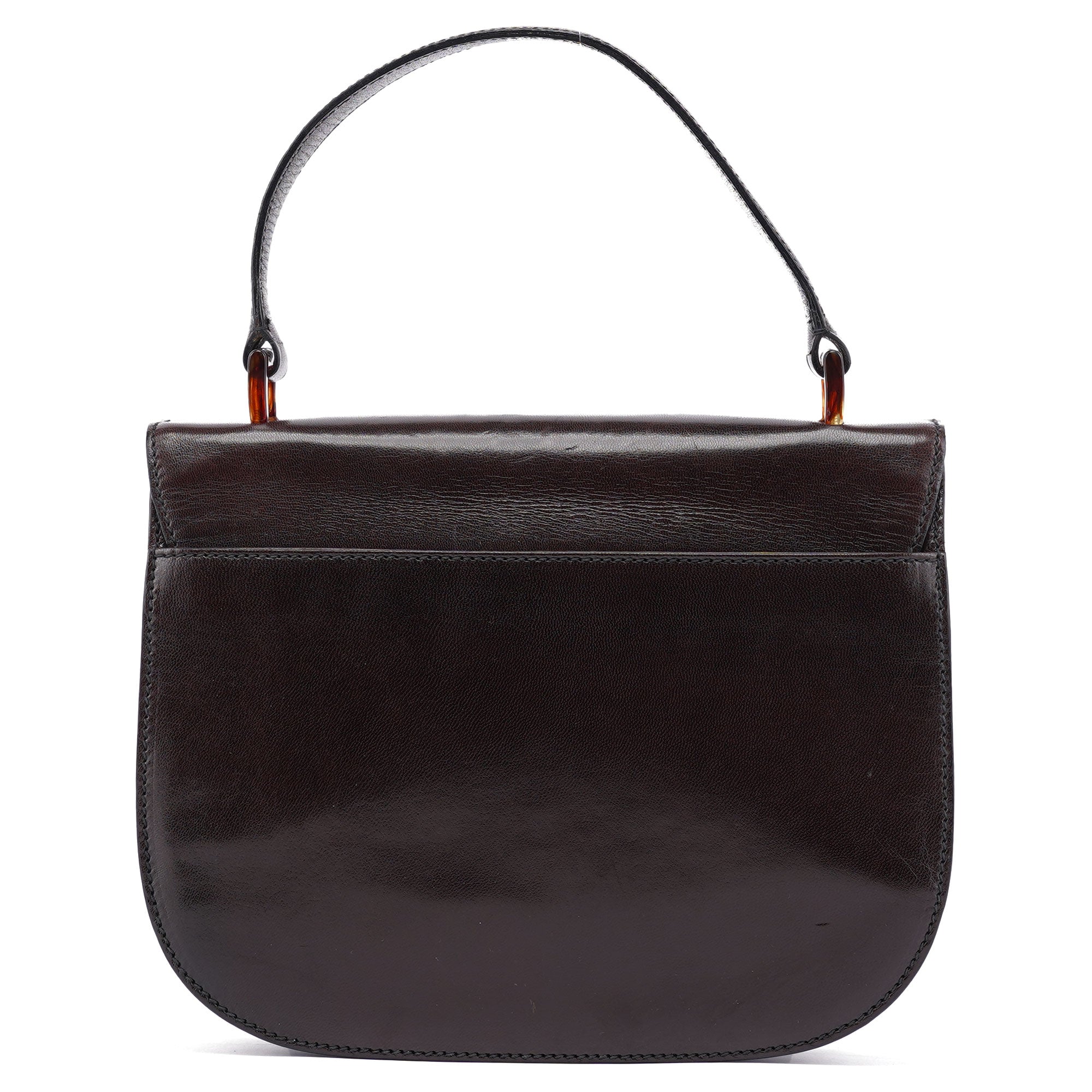 Brown Calfskin Madras Handbag