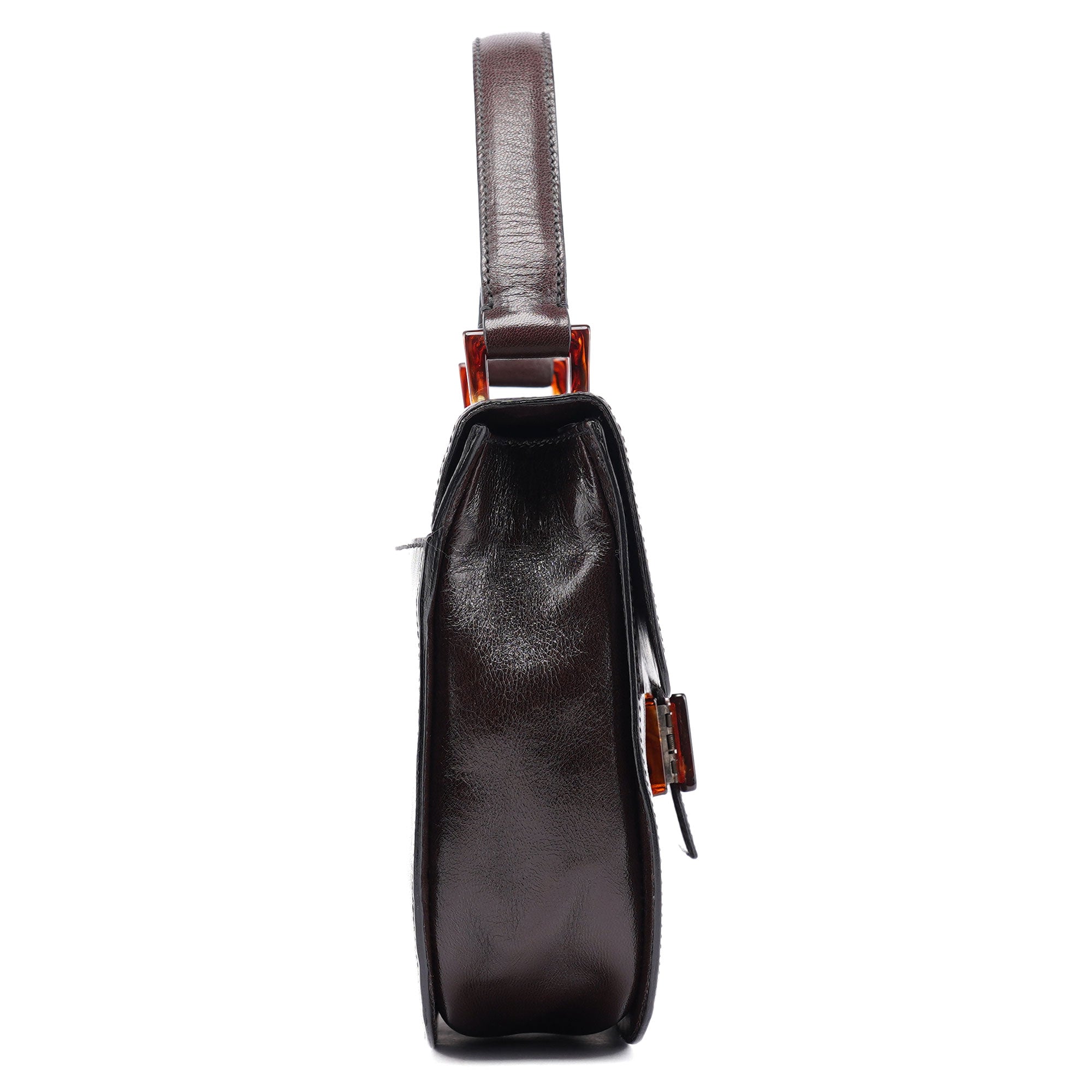 Brown Calfskin Madras Handbag