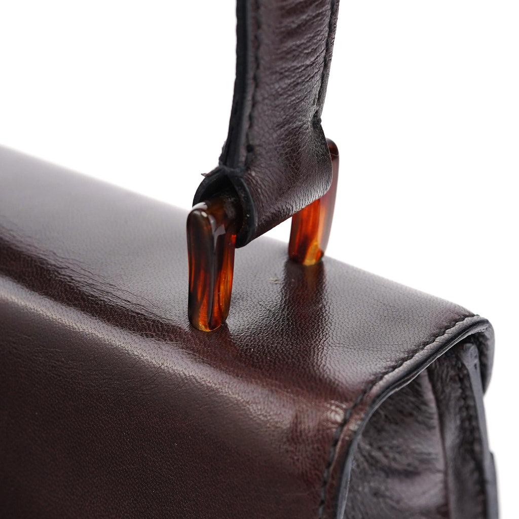 Brown Calfskin Madras Handbag