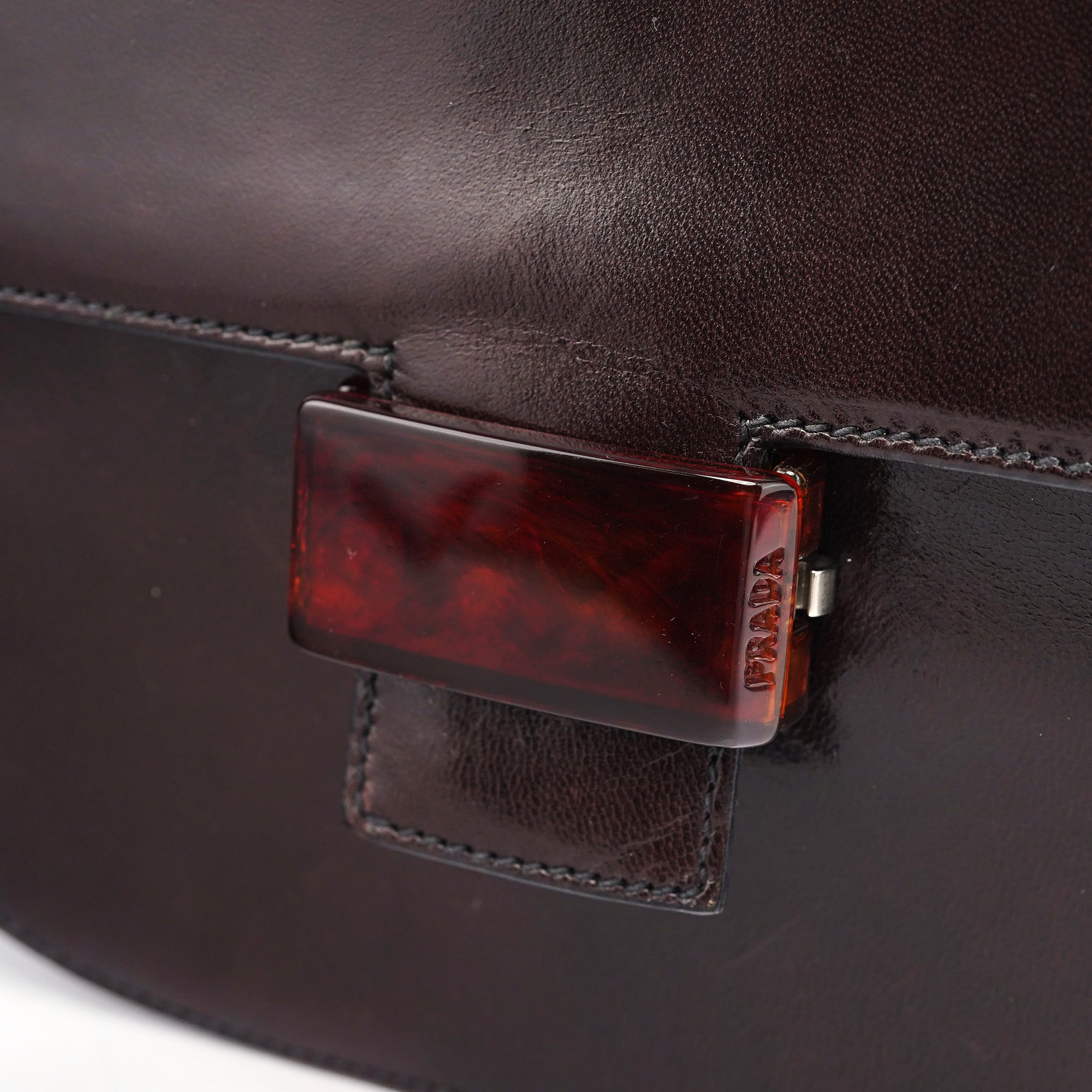 Brown Calfskin Madras Handbag