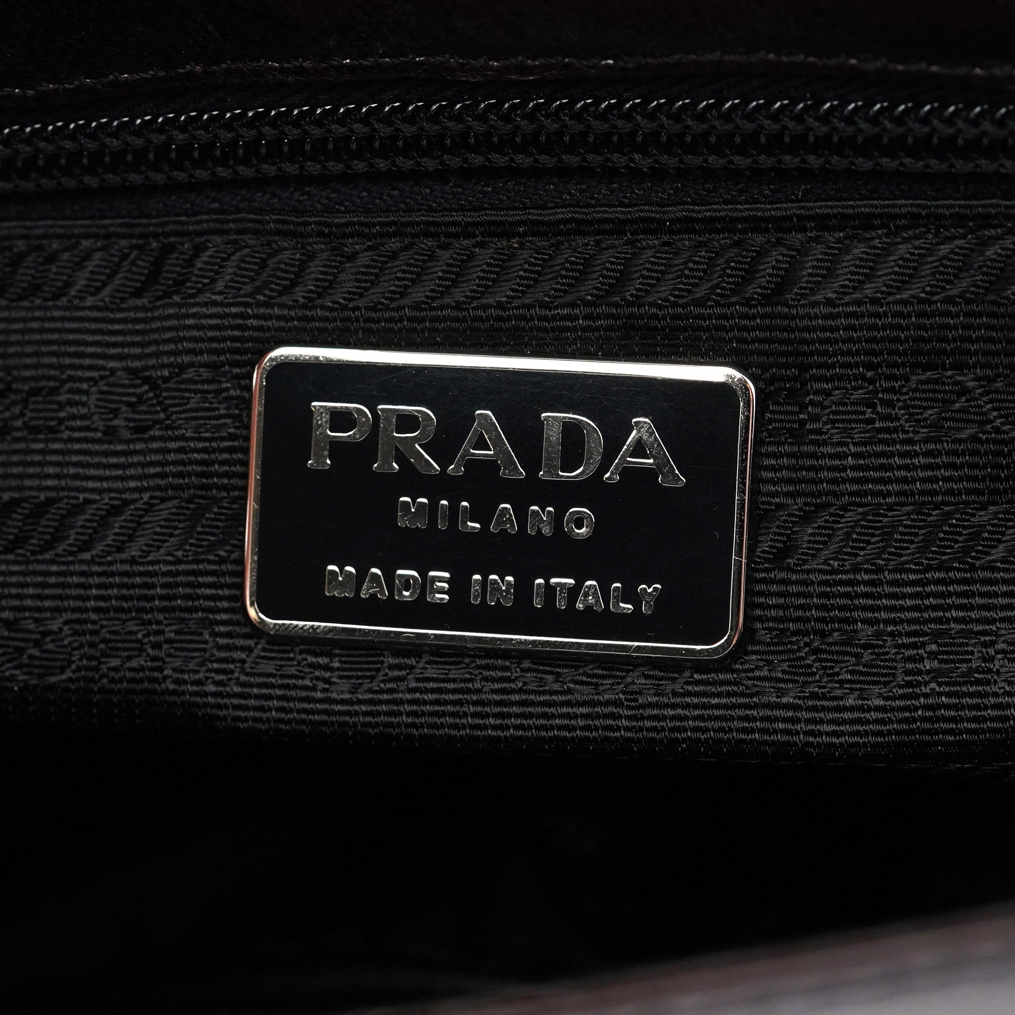 Brown Calfskin Madras Handbag
