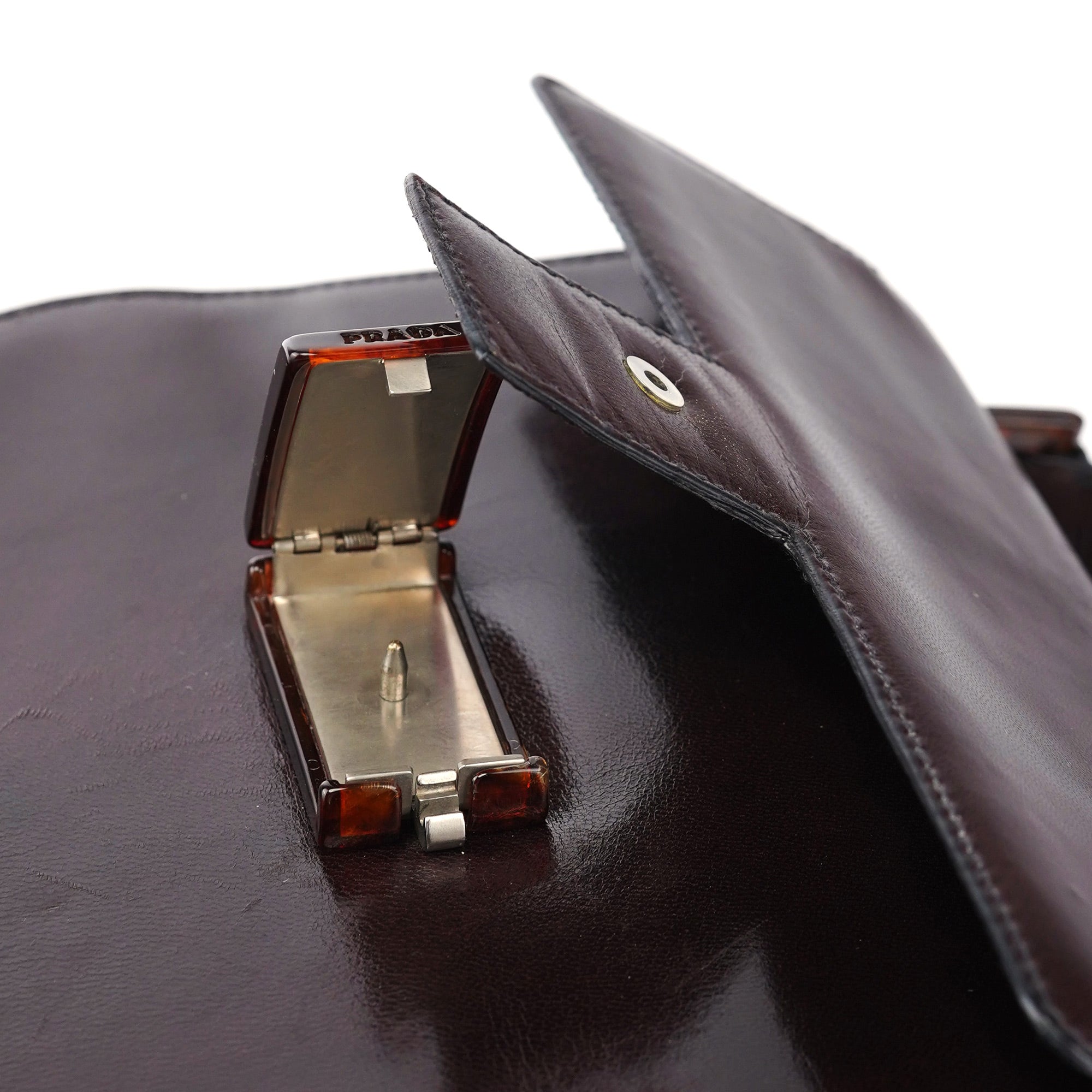 Brown Calfskin Madras Handbag