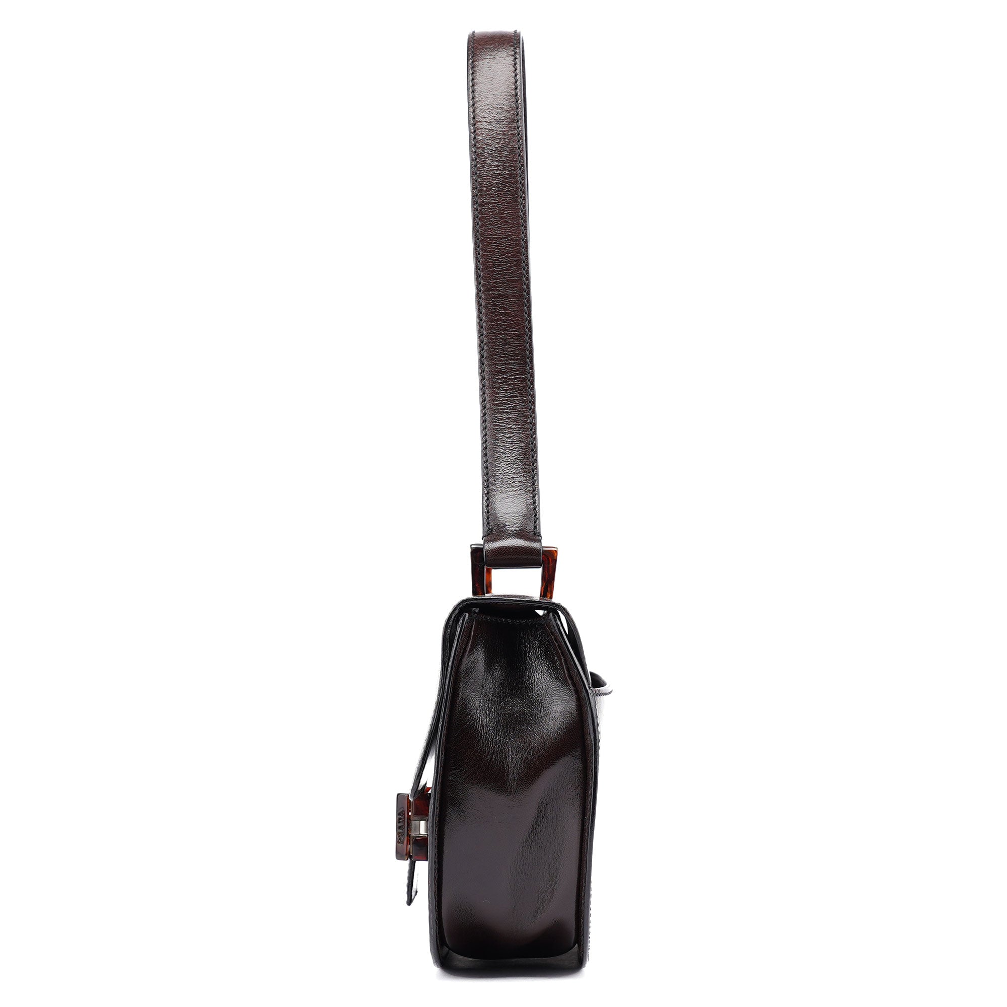 Brown Calfskin Madras Shoulder Bag
