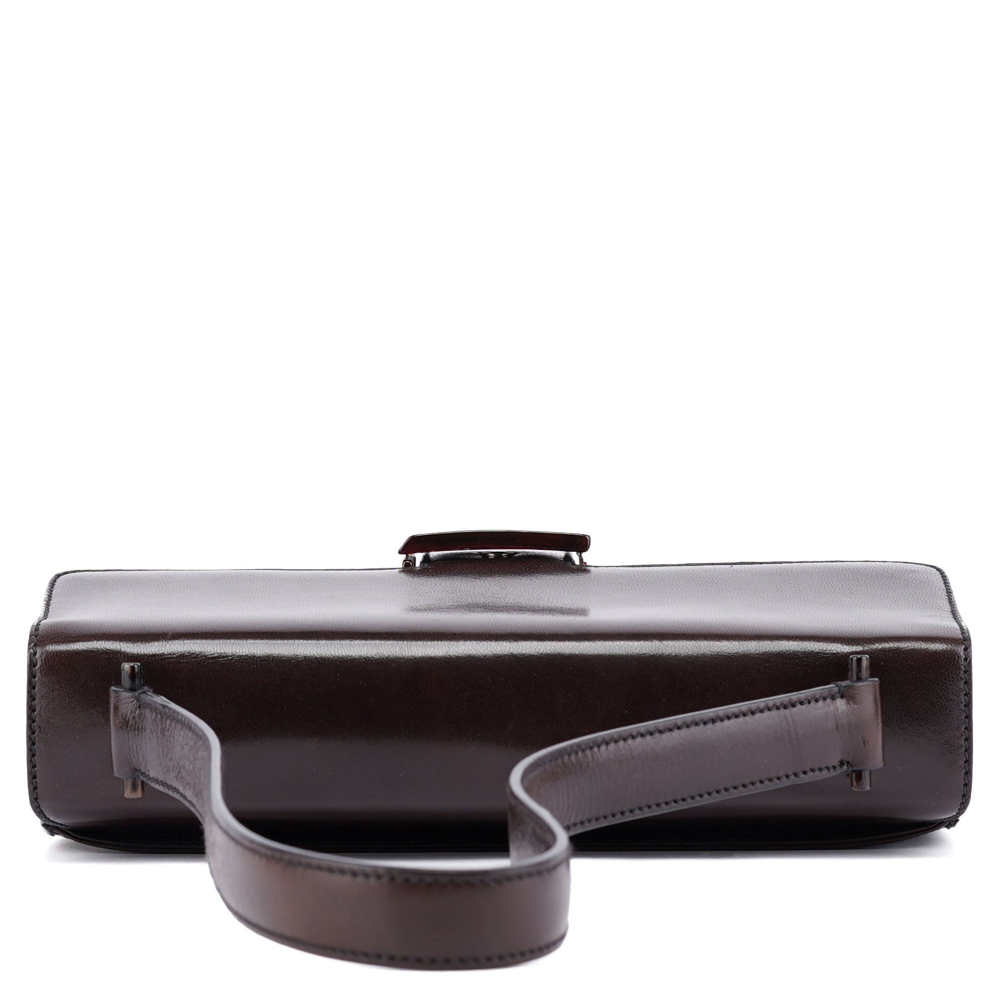 Brown Calfskin Madras Shoulder Bag