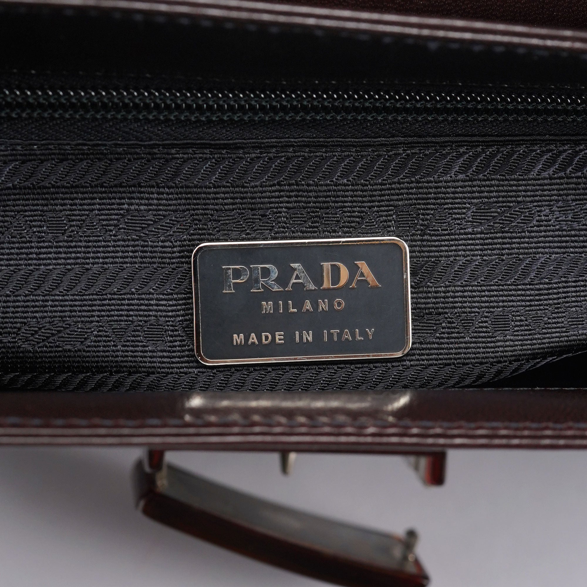 Brown Calfskin Madras Shoulder Bag