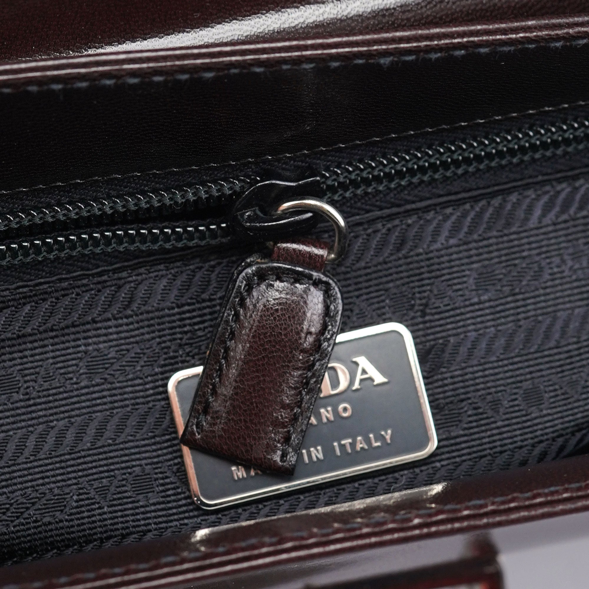 Brown Calfskin Madras Shoulder Bag