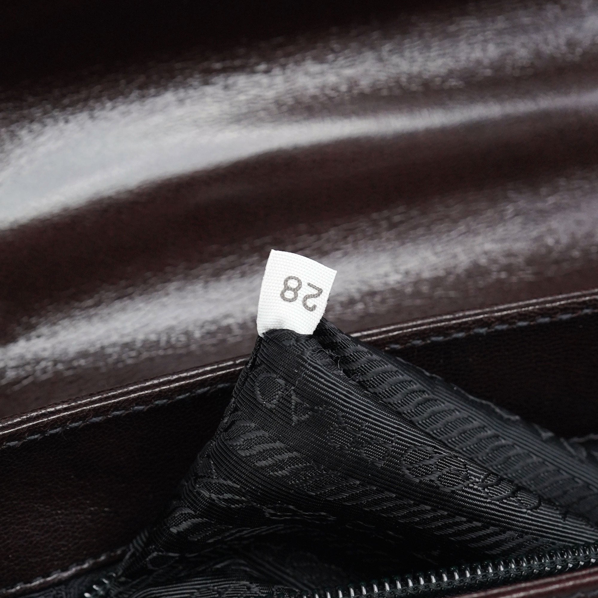 Brown Calfskin Madras Shoulder Bag