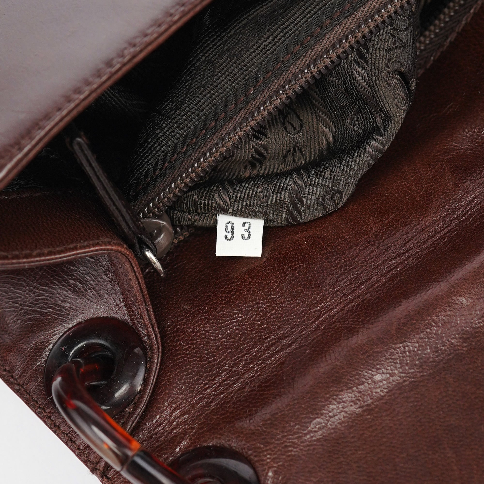 Brown Calfskin Madras Shoulder Bag