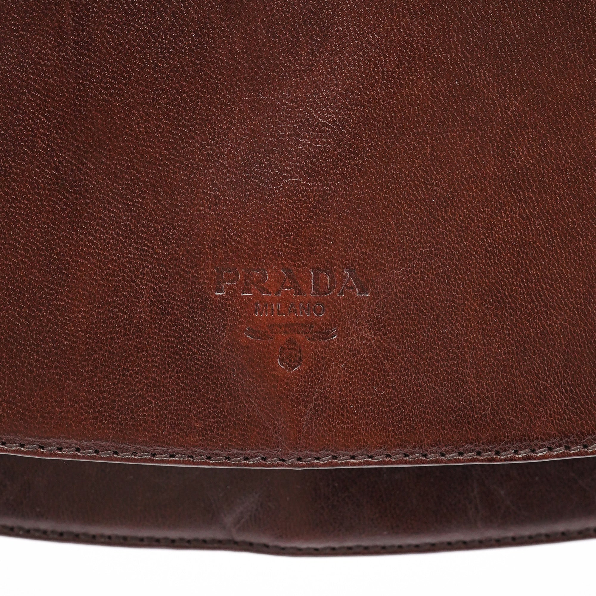 Brown Calfskin Madras Shoulder Bag