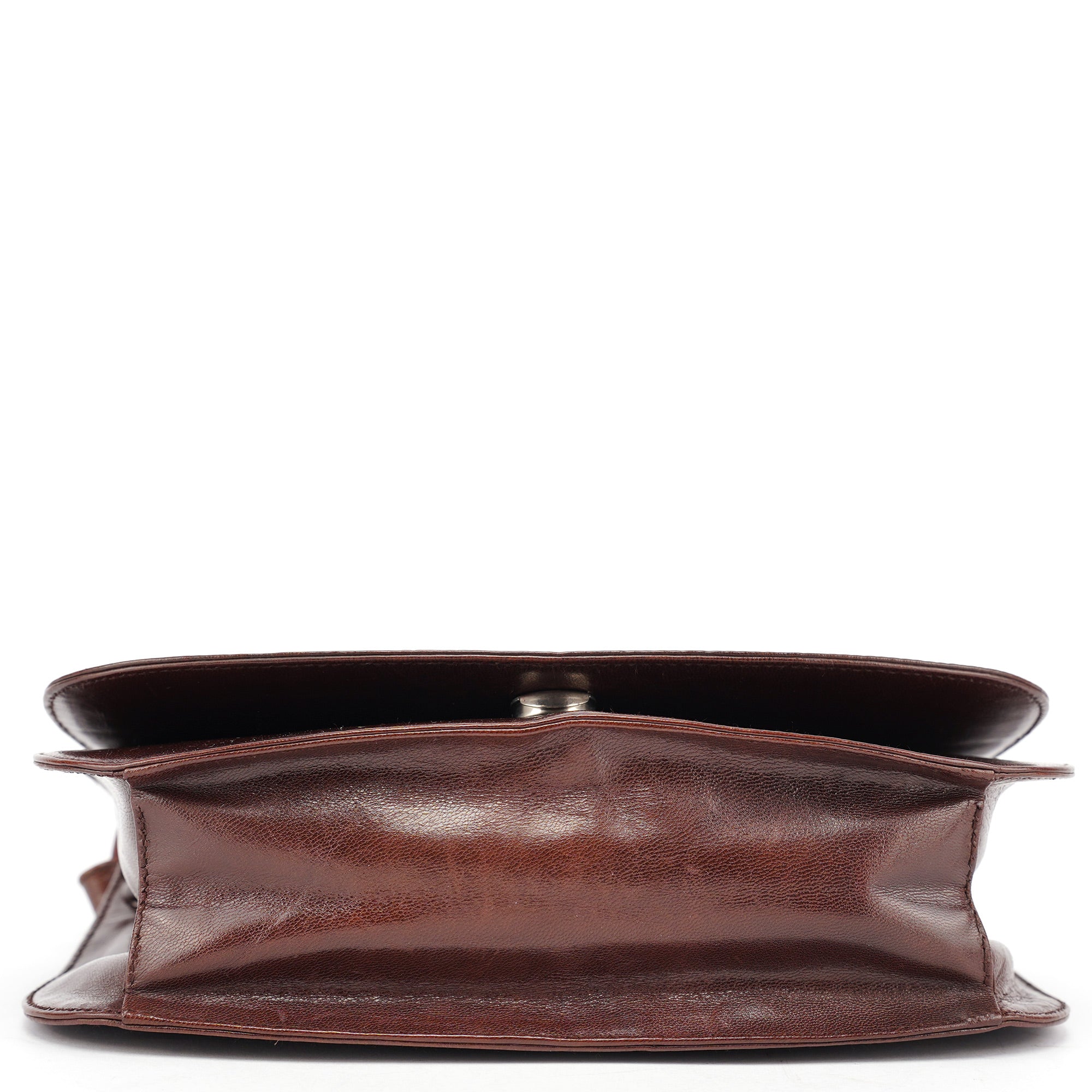 Brown Calfskin Madras Shoulder Bag