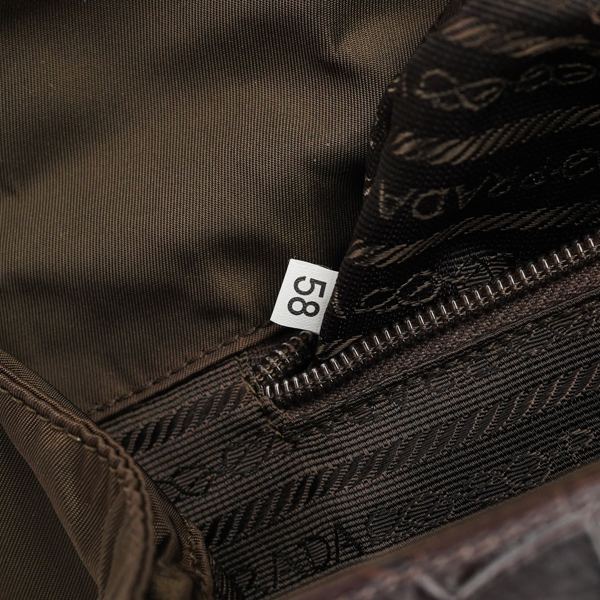 Brown Croc Embossed Leather Keylock Bag