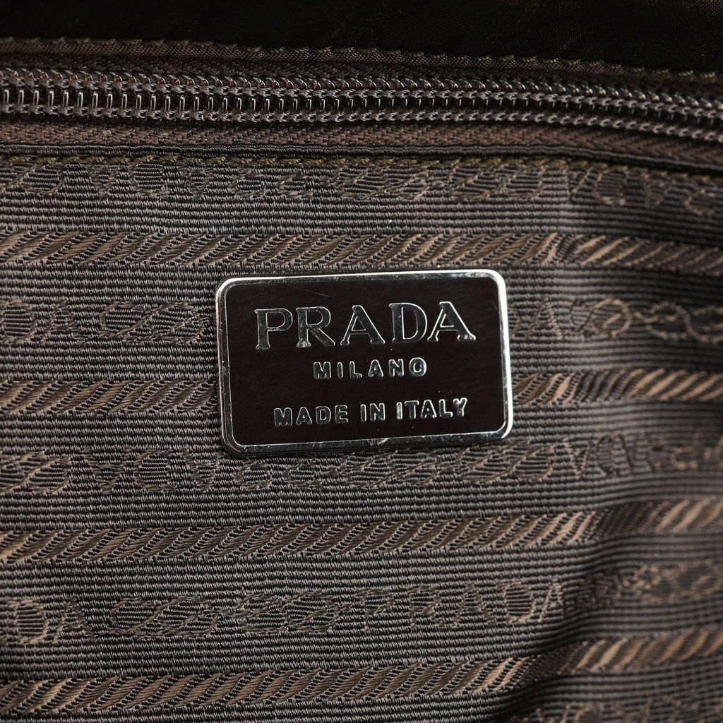 Brown Croc Embossed Leather Keylock Bag