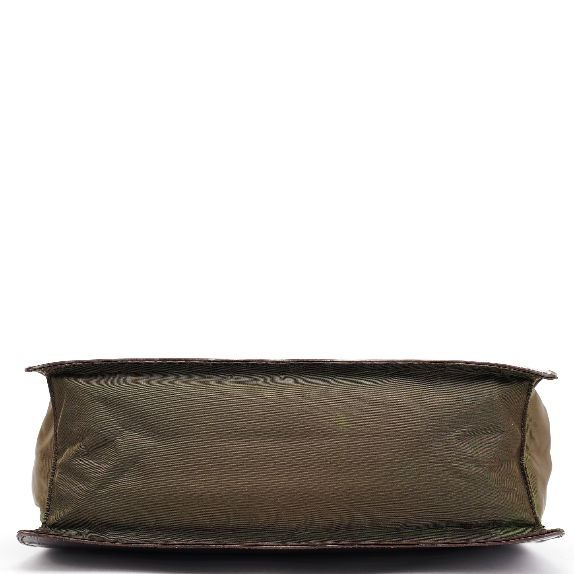 Brown Croc Embossed Leather Keylock Bag
