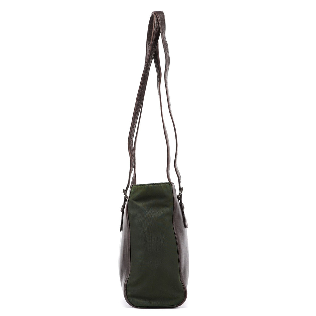 Brown Green Tessuto Nappa Tote
