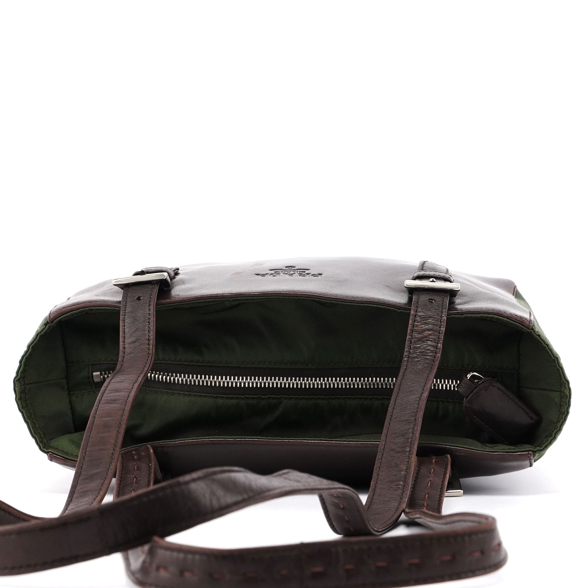 Brown Green Tessuto Nappa Tote