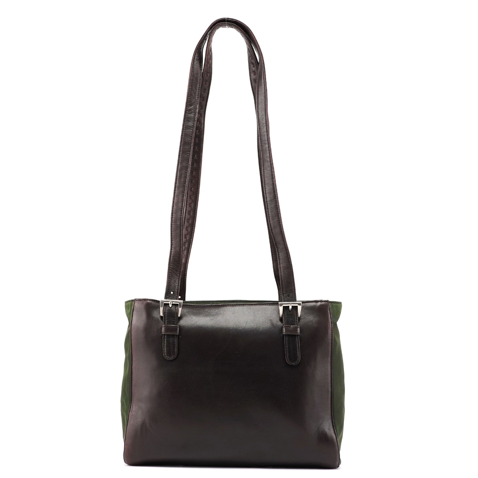 Brown Green Tessuto Nappa Tote