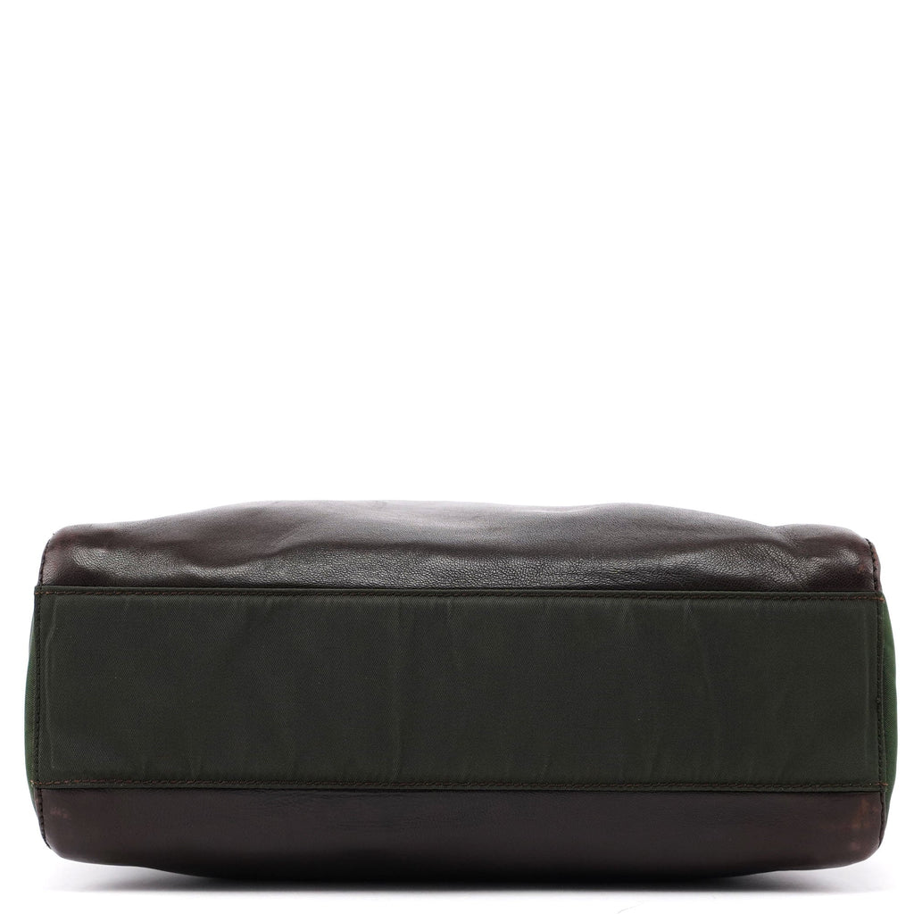 Brown Green Tessuto Nappa Tote