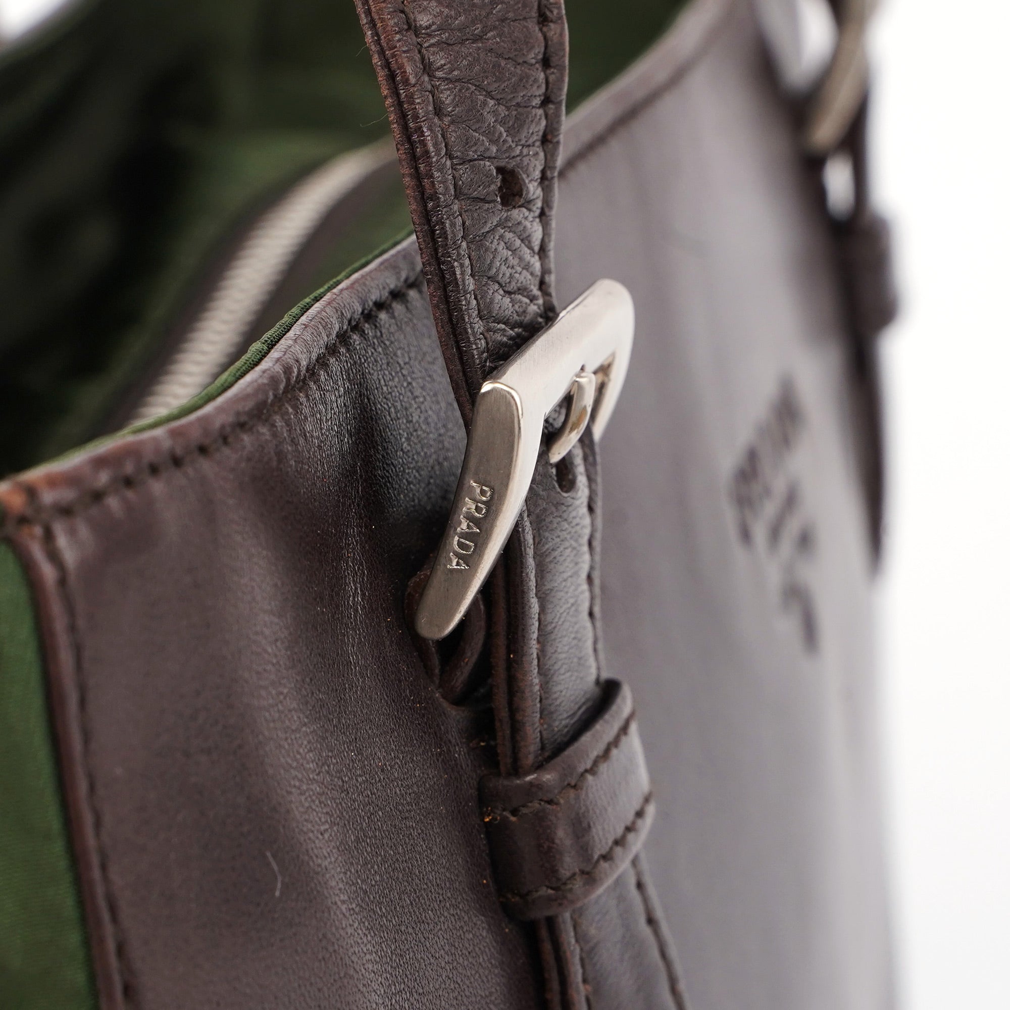 Brown Green Tessuto Nappa Tote