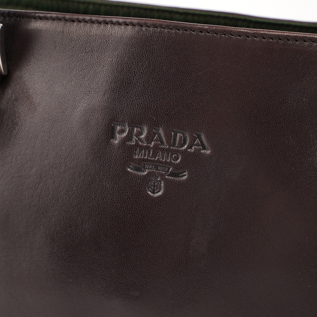 Brown Green Tessuto Nappa Tote