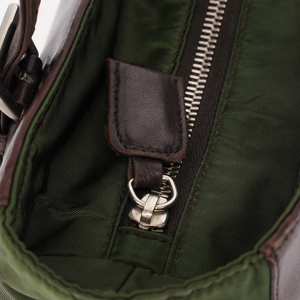 Brown Green Tessuto Nappa Tote