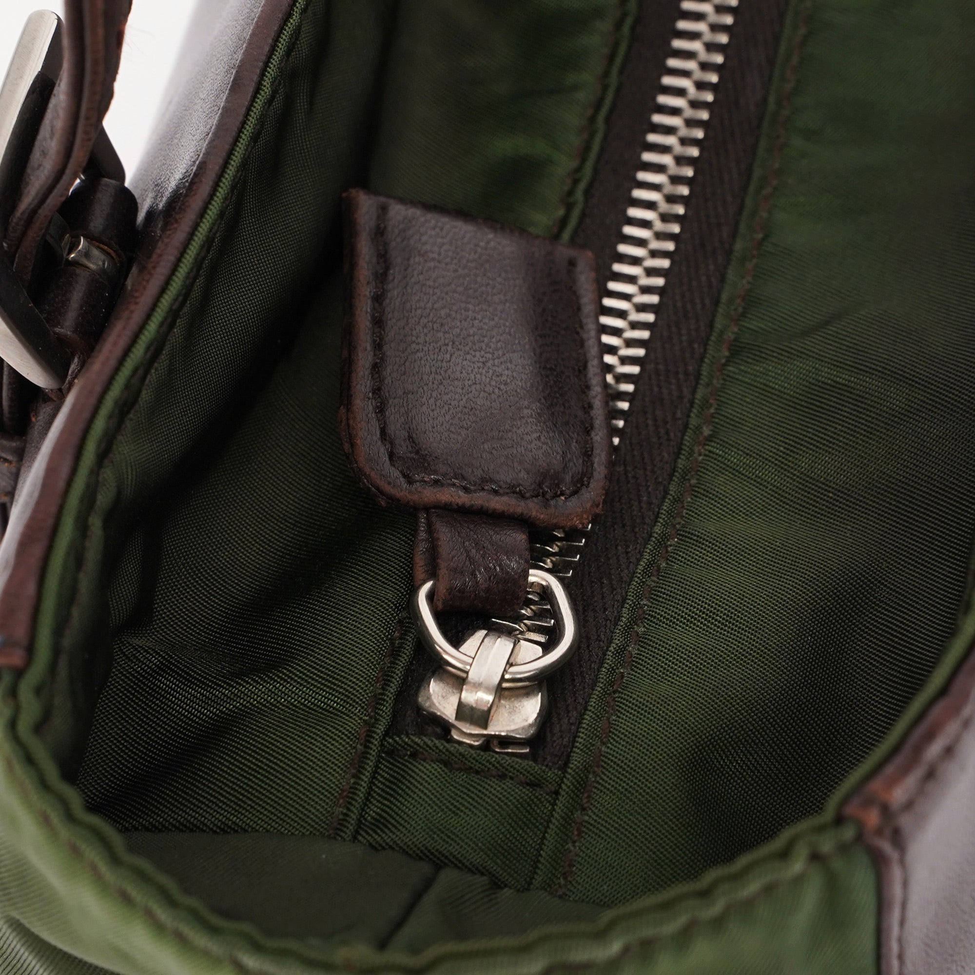 Brown Green Tessuto Nappa Tote
