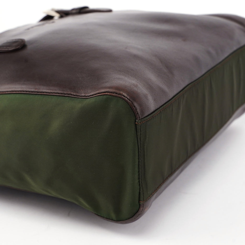 Brown Green Tessuto Nappa Tote
