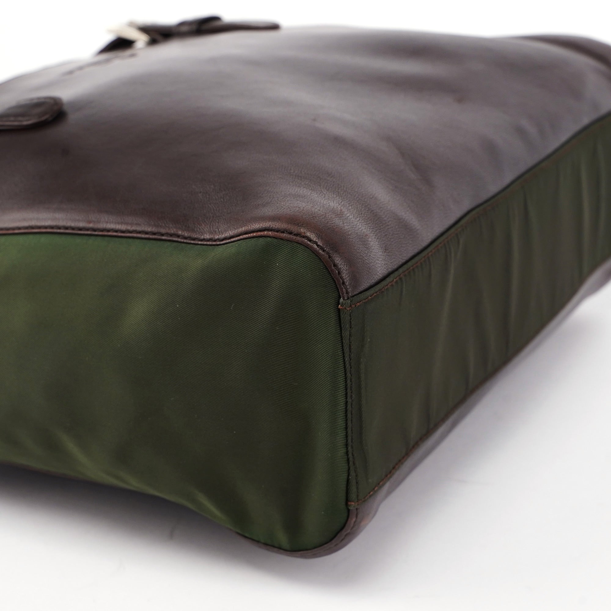 Brown Green Tessuto Nappa Tote