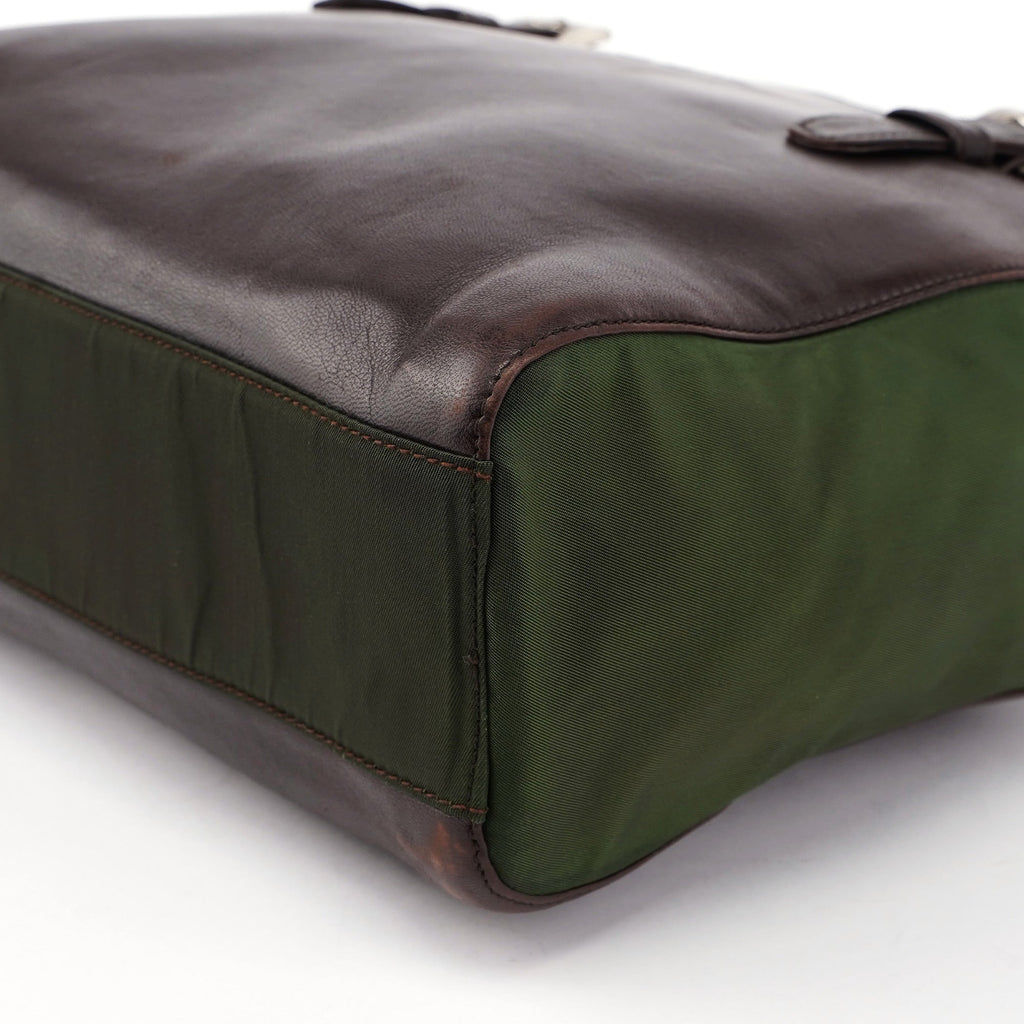Brown Green Tessuto Nappa Tote