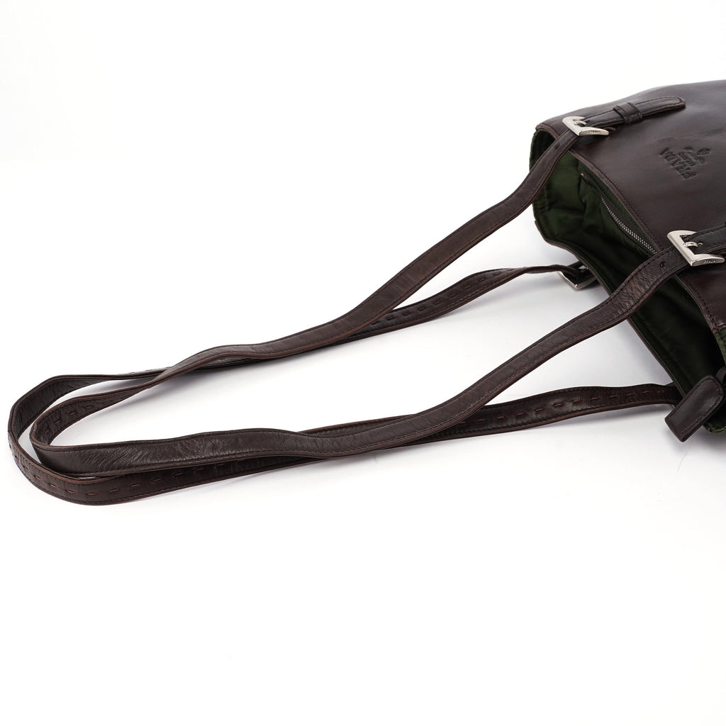 Brown Green Tessuto Nappa Tote