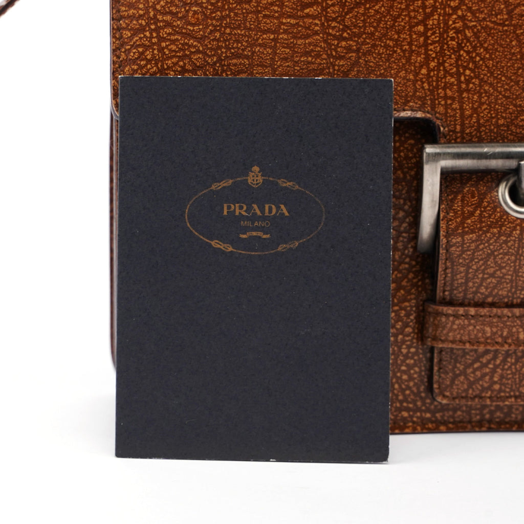 Brown Lama Buckle Shoulder Bag