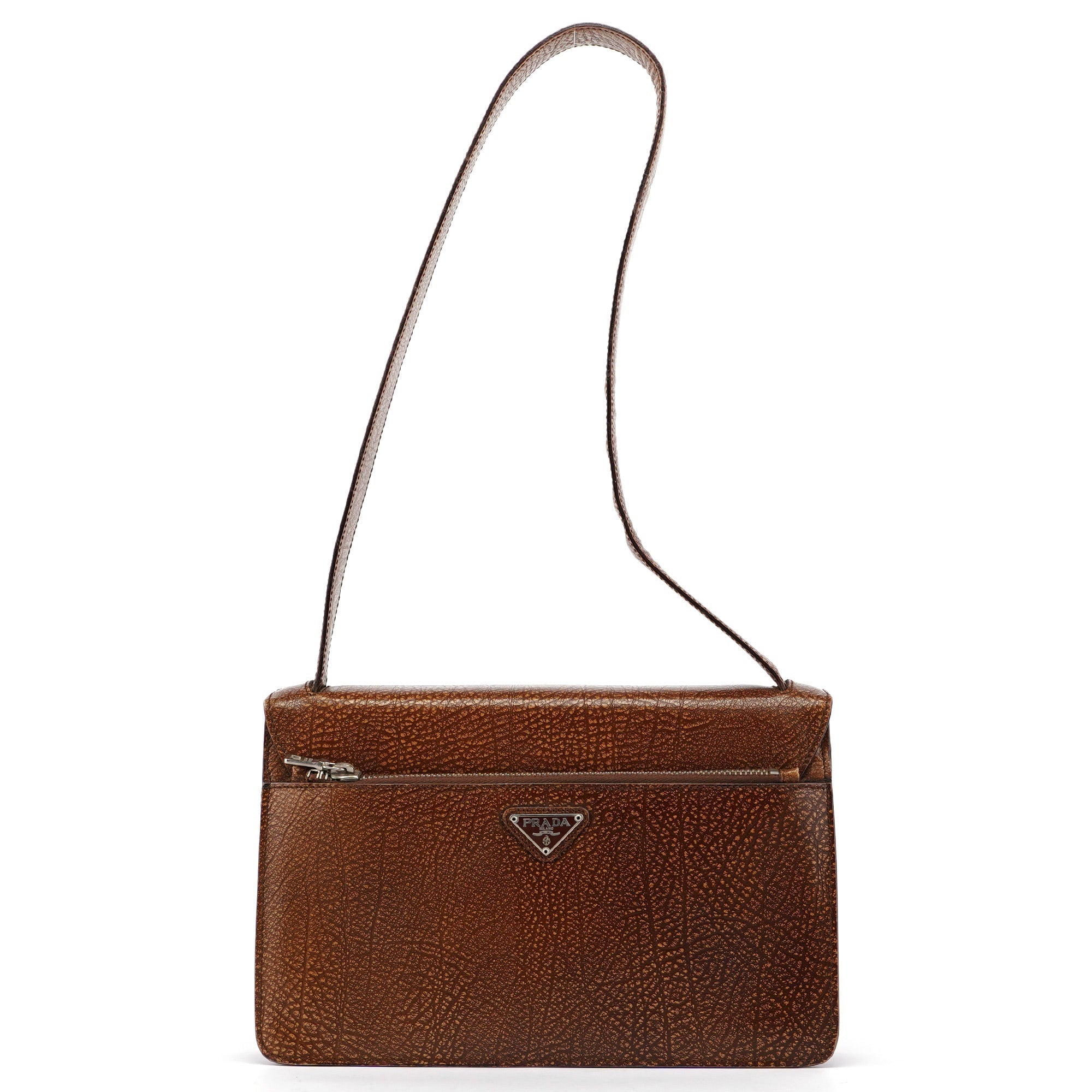 Brown Lama Buckle Shoulder Bag