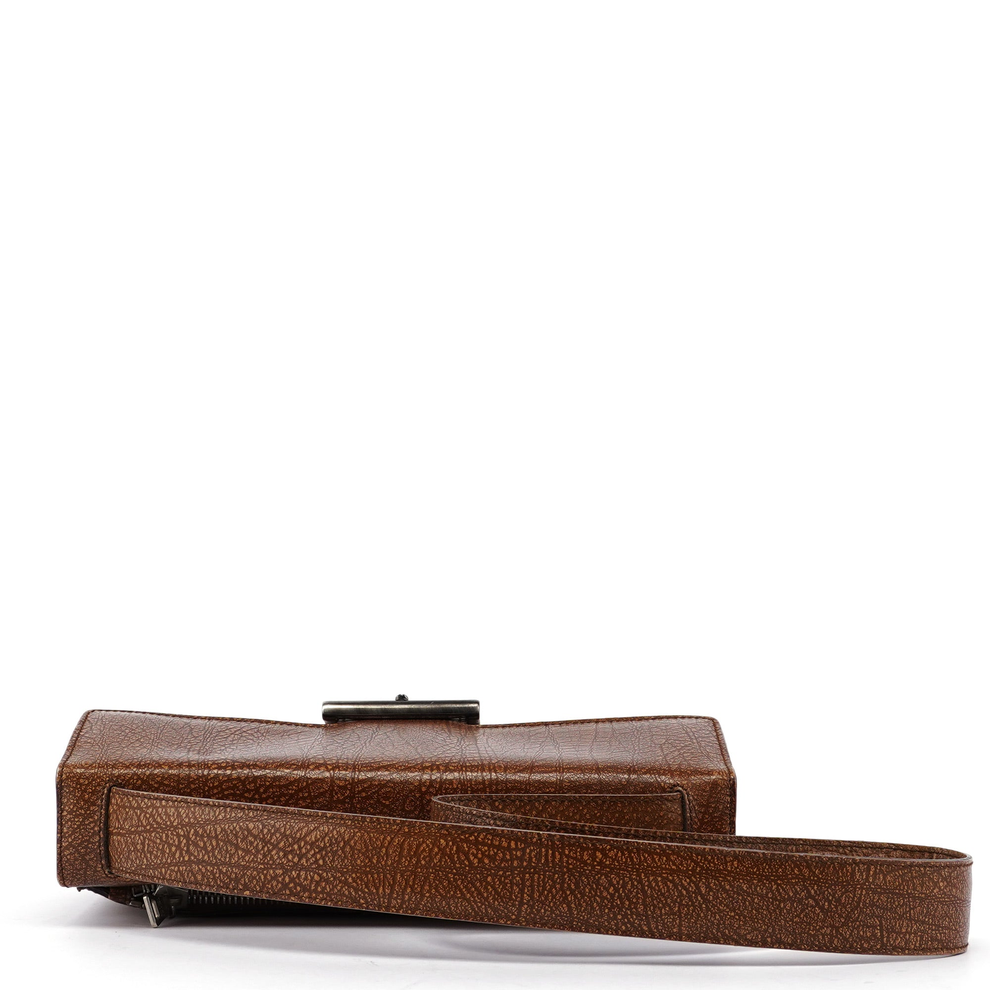 Brown Lama Buckle Shoulder Bag