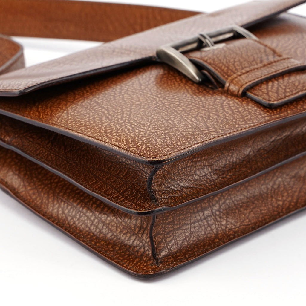 Brown Lama Buckle Shoulder Bag