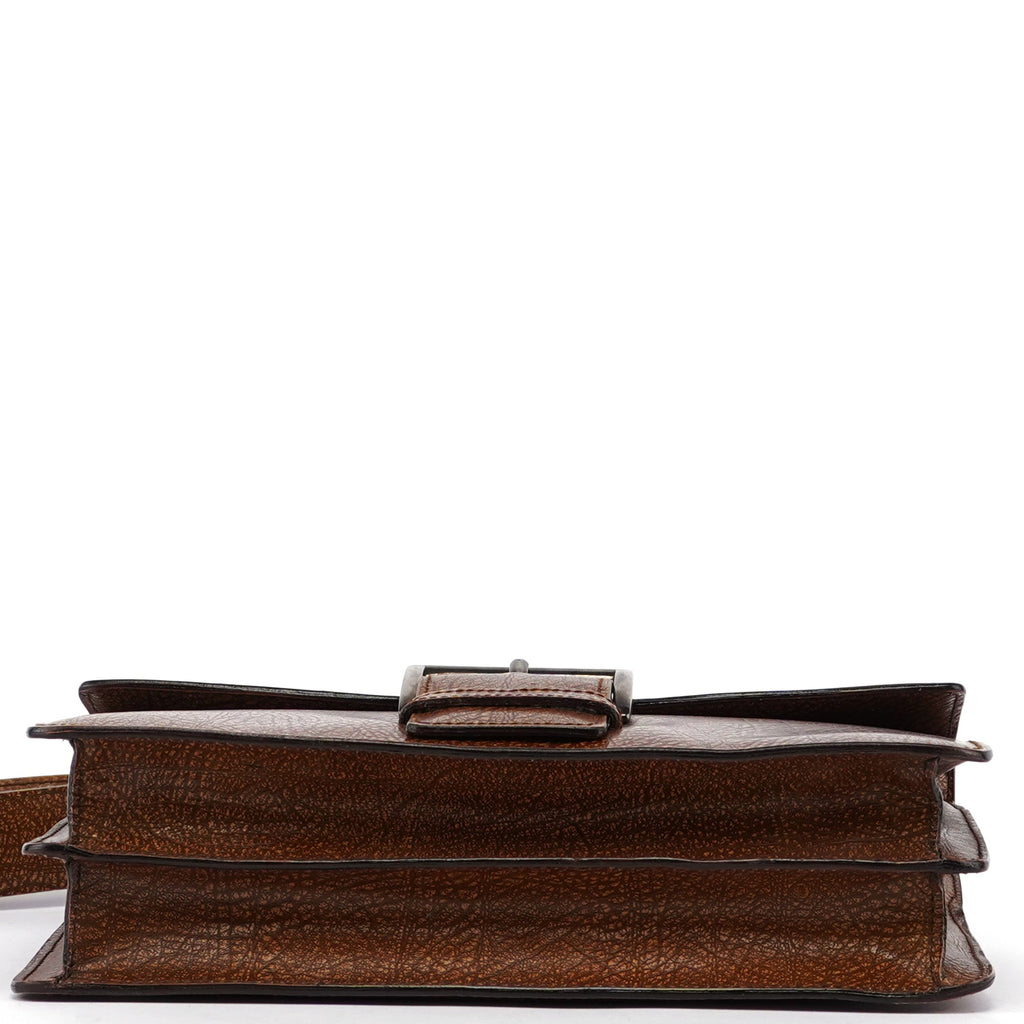 Brown Lama Buckle Shoulder Bag