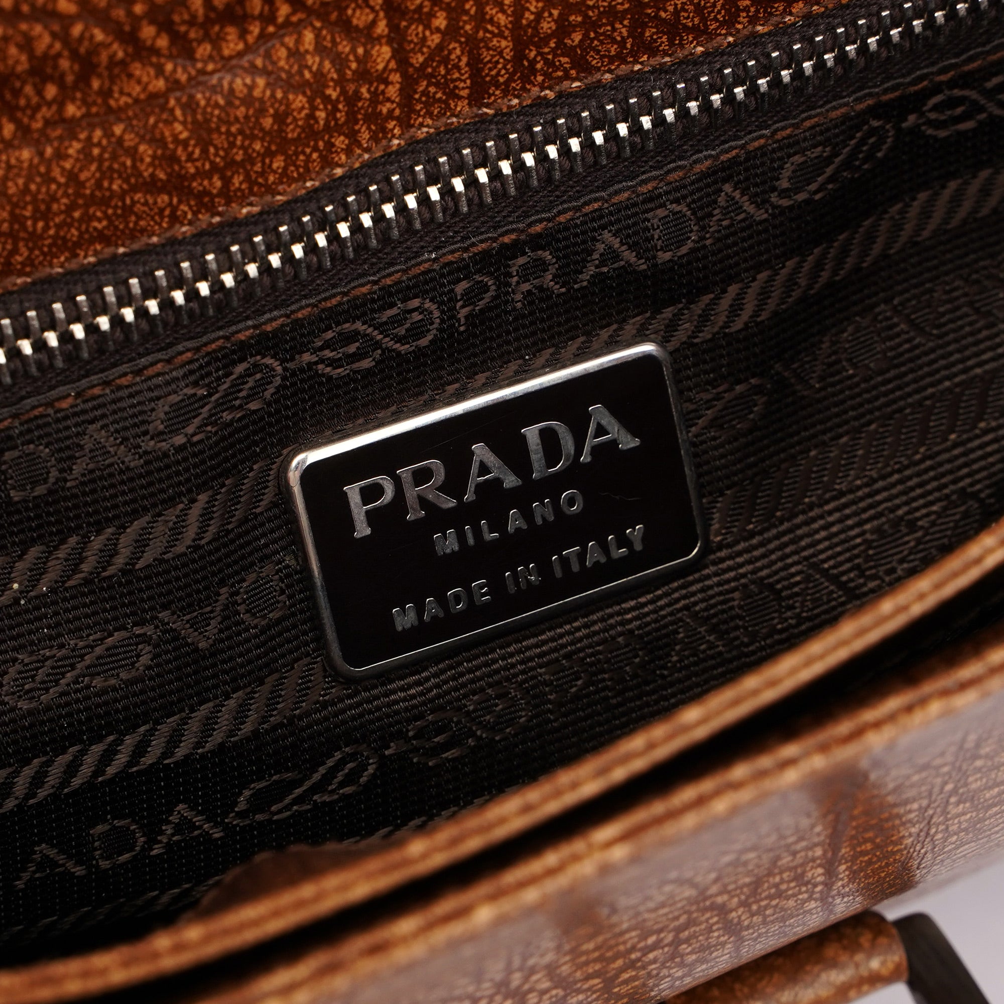 Brown Lama Buckle Shoulder Bag