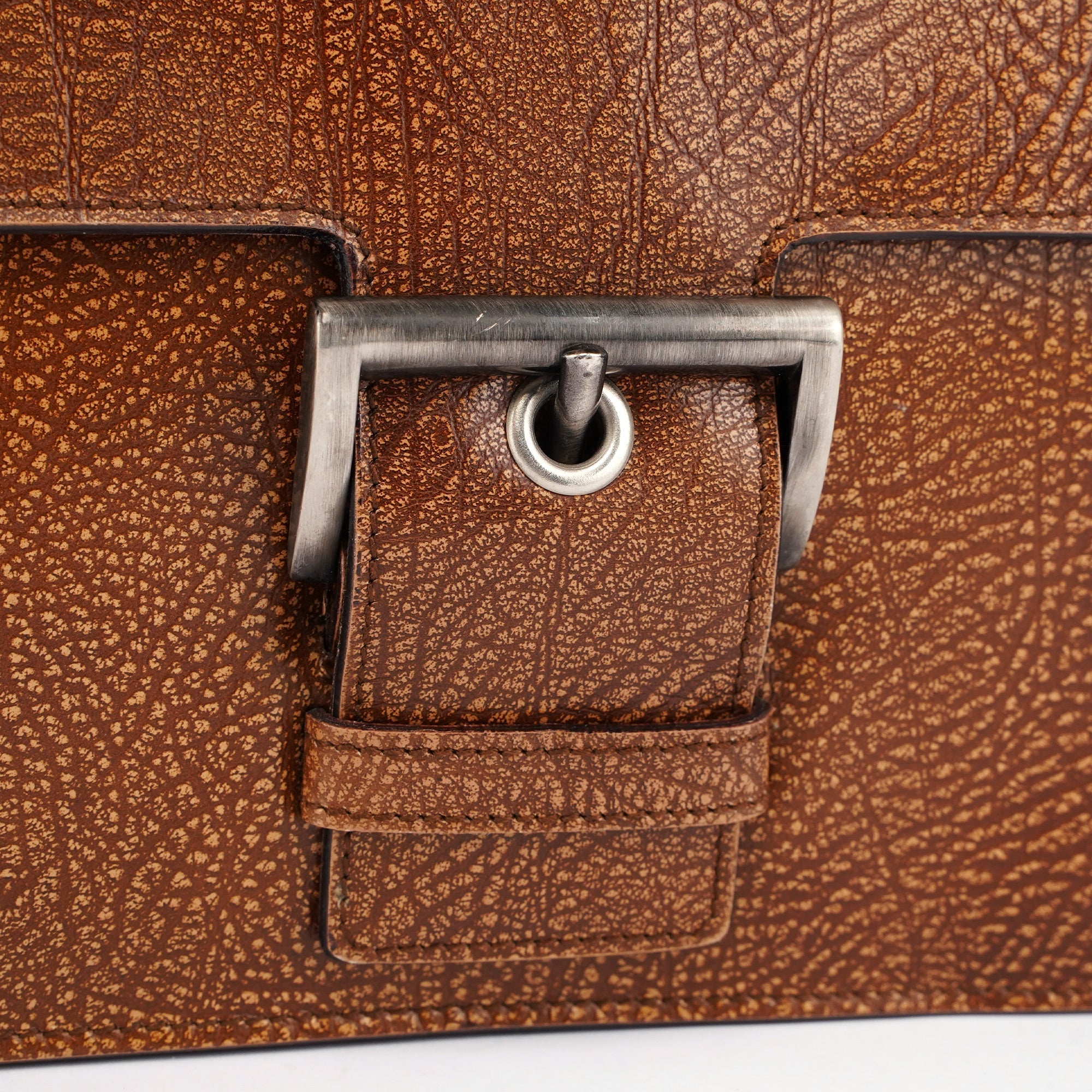 Brown Lama Buckle Shoulder Bag
